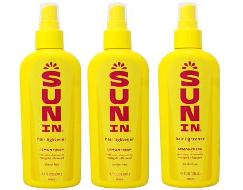 Sun-In Lemon Fresh Hair Lightener Spray – Natural Highlights, 4.7 OZ, Pack of 3