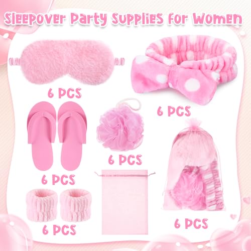Moucuny Bright 42 Pcs Spa Sleepover Party Supplies Set for Women
