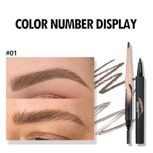 Lezauesy Waterproof Eyebrow Pencil Set - Long-Lasting Natural Brow Pen (2 Pcs)