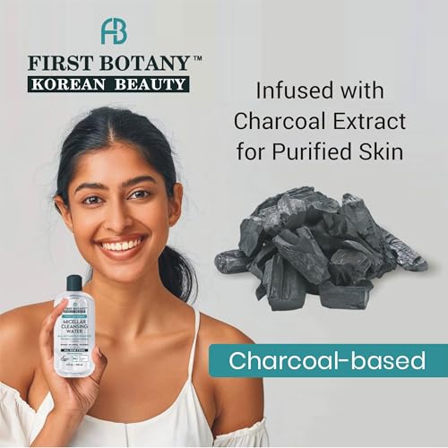 Korean Charcoal Micellar Water Makeup Remover - 8 oz
