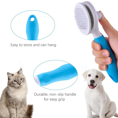 itPlus Self-Cleaning Slicker Brush for Pets - 2 Pack Blue