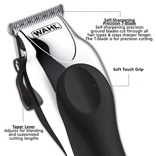 Wahl Clipper USA Deluxe Corded Chrome Pro, Complete Hair and Trimming Kit, Includes Corded Clipper, Cordless Battery Trimmer, and Styling Shears, for a Cut Every Time - Model 3029682