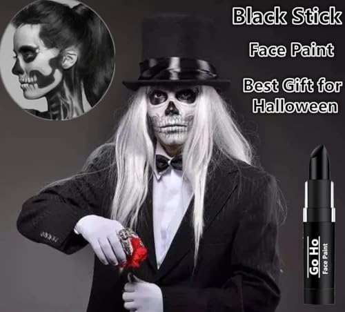 Go Ho Black Face Paint Stick - Blendable Makeup for SFX & Cosplay