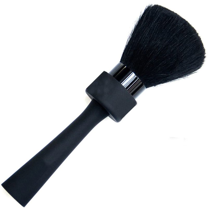 DOKKIA Barber Haircut Brush Neck Duster Hair Cutting Salon Hairdressing Cleaning Shaving Stylist Sweep Bristle (Black Handle Sweep Brush)