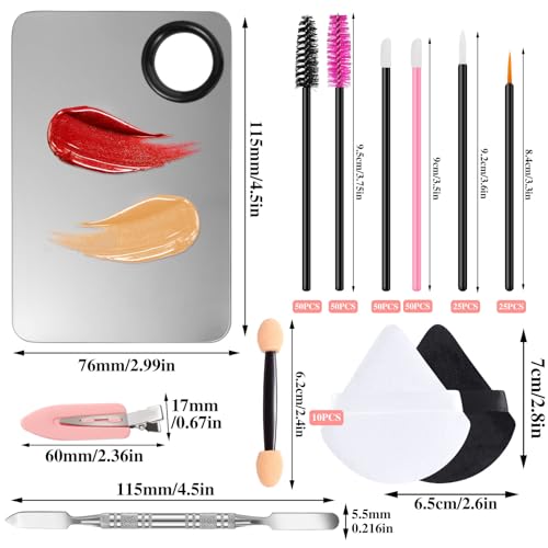 BESARME Disposable Makeup Applicator Kit - 260-Piece Set with Organizer Box