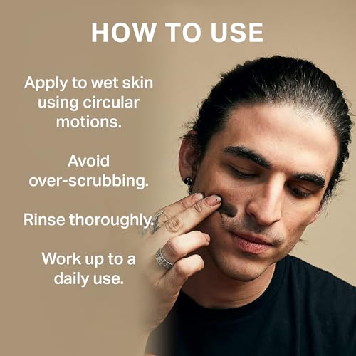 Barrel & Oak Charcoal Face Scrub for Men - Deep Exfoliating 5 oz