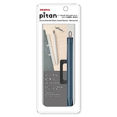 Zebra Pitan 0.5mm Gel Ballpoint Pen with Note Holder - Blue Gray