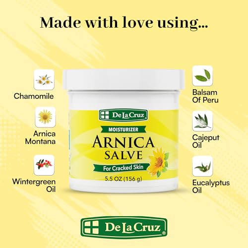 De La Cruz Arnica Salve, Deep Moisturizing Balm for Dry & Cracked Skin, 5.5oz