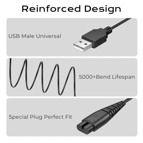 5V USB Charger for Hatteker Cordless Beard Trimmer & Clippers