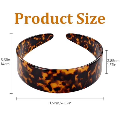 Thick Tortoise Shell Headband for Women | No-Slip, Comfortable Fit