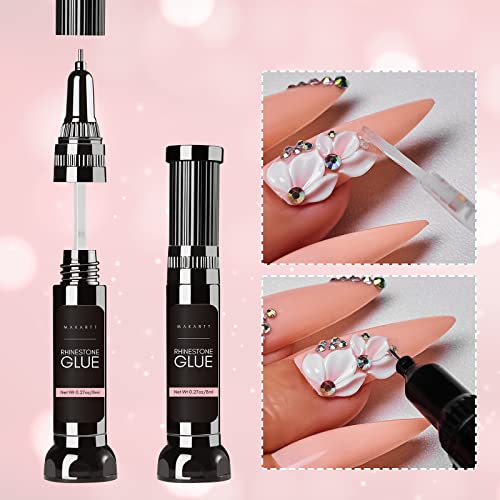 Makartt Nail Rhinestone Glue - Precision Pen & Brush Applicator