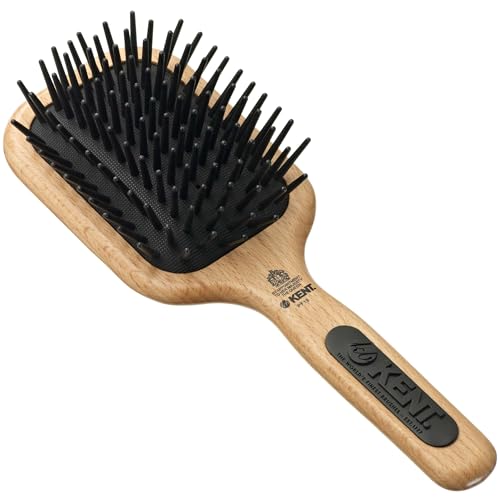 Kent PF19 Beechwood Paddle Brush - Scalp Massager & Detangler