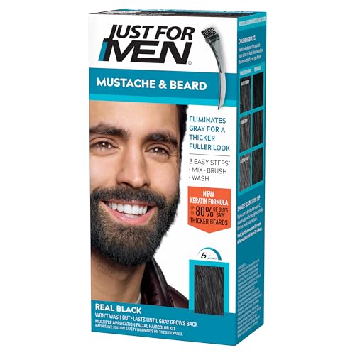 Just For Men Mustache & Beard Dye - Real Black M-55, Keratin Enriched