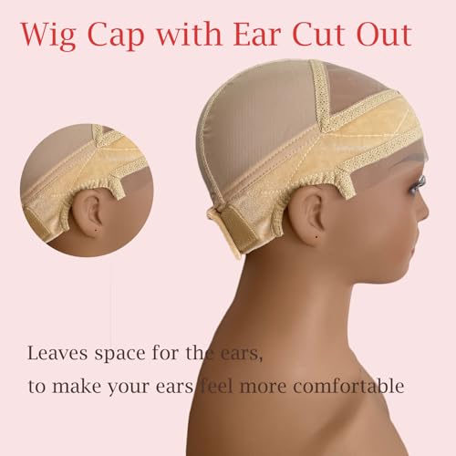 Prudenp Lace Wig Grip Cap with 11x5 Transparent Lace and Adjustable Band