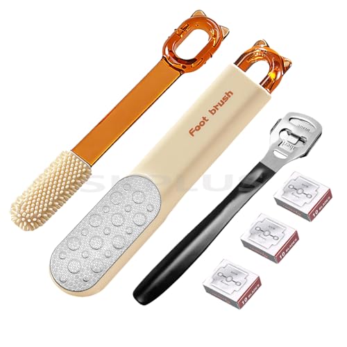 2-in-1 Stainless Steel Foot File & Callus Shaver with 31 Blades