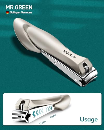 MR.GREEN Khaki 3PCS Nail Clipper Set with Anti-Splash Fingernail Clippers, Ear Pick, Glass Nail File, Leather Case