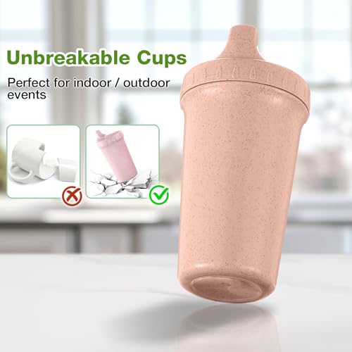 Meolibour 4-Pack Spill-Proof Sippy Cups for Toddlers