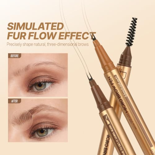 Pudaier 2 Pack Double-Tip Microblading Eyebrow Pen - Dark Brown