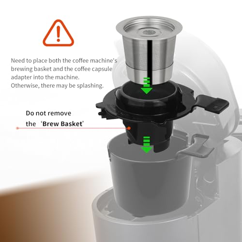 Reusable K Cups & Coffee Filter Basket for Ninja PB051/PB041 - Stainless Steel, Dishwasher-Safe