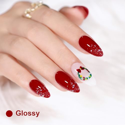 L'UGX Dark Red Gel Nail Polish 15ML - Cherry Deep Red Christmas Color
