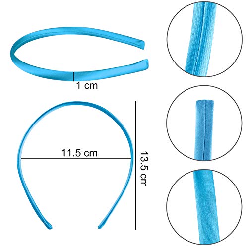 Duufin 50 Pcs Satin Headbands for Girls – Multicolor Pack, 11.5cm Diameter