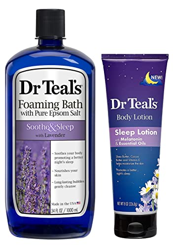 Dr Teal's Lavender Foaming Bath & Melatonin Lotion Gift Set
