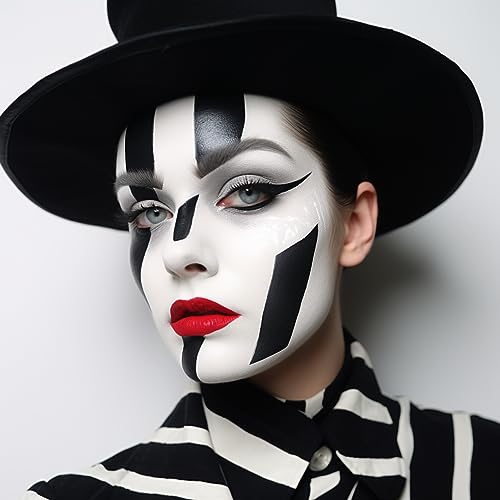CCBeauty White & Black Face Body Paint Stick - Waterproof SFX Makeup for Halloween