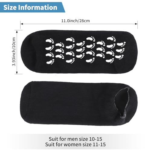 ALUROICE 11in Large Silicone Moisturizing Socks for Men, Black, 1 Pair (L)