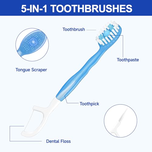 Disposable Travel Toothbrush Mix 5 Flavors, 26 pcs - Portable Oral Care Kit
