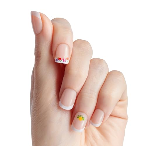 imPRESS Wicked Rainbow of Blooms Short Squoval Press On Nails - Up to 10 Day Hold, Includes 30 Fake Nails & Tools