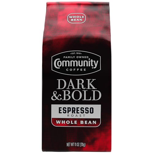 Community Coffee Dark & Bold Espresso Blend - Dark Roast Whole Beans, 11oz