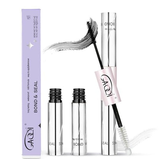 GAQQI Lash Cluster Glue, Lash Bond and Seal Waterproof, Bond & Seal Eyelash Glue for Clusters, Eyelash Adhesive Black Long-Lasting 72H, Latex-Free£¨5ml+5ml£©