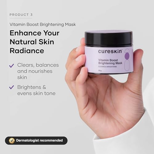 Cureskin 3-in-1 Skin Radiance Kit: Under Eye Gel, D-Tan Mask & Hydration Gel