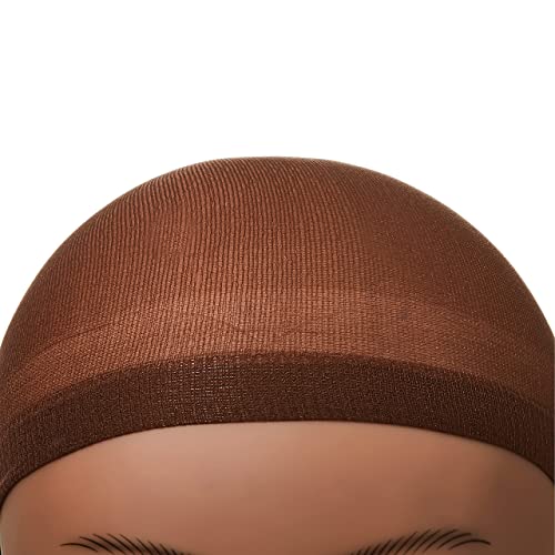 Red by Kiss Stocking Wig Cap - 5 Pack, Dark Brown, Slip-Free