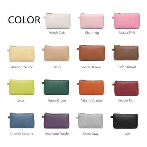 YONBEN Small PU Leather Makeup Bag for Purse, Compact Cosmetic Pouch