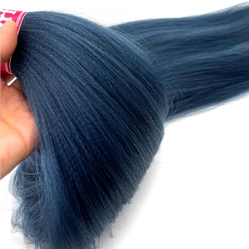 Navy Blue Pre-Stretched Braiding Hair - 30 Inch, Pack of 6 Bundles