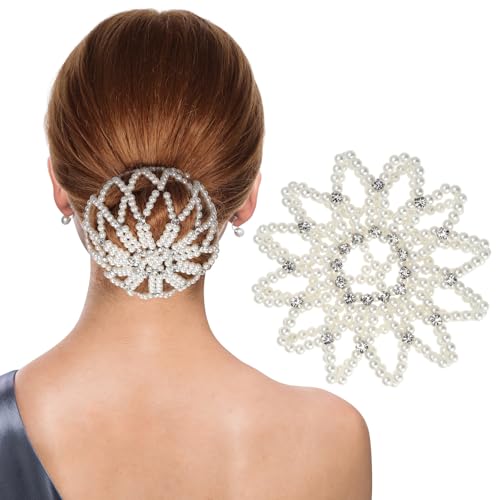 Beaupretty Pearl Hair Snood - Decorative Ballet Bun Hairnet for Dancers