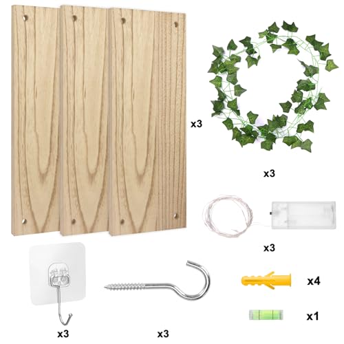 Fixwal LED Floating Shelves Set of 3 - Rustic Boho Wall Decor