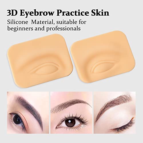 ATOMUS 3 Pairs Tattoo Practice Skin for Eyebrows & Eyeliner, Silicone Microblading Supplies