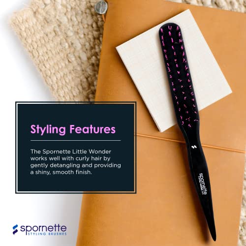 Spornette Little Wonder Boar Bristle Hair Brush - Teasing & Smoothing Brush for All Hair Types