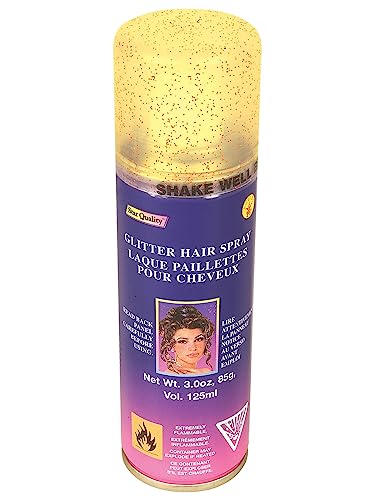Rubies Gold Glitter Haircolor Hairspray - Temporary Hair Color, 3 oz