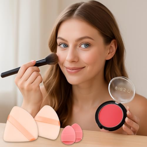 Beetbul Makeup Kit with Blush, Velvet & Finger Puffs – Natural Matte Finish