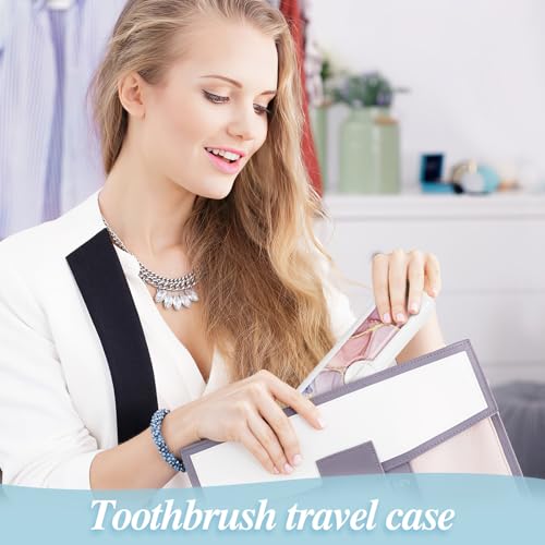 Colorful Toothbrush Travel Case with Tongue Scraper Holder