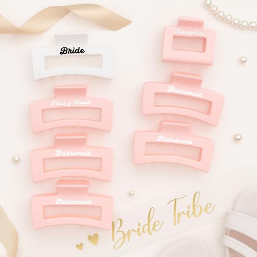 Bridal Party Hair Clips Set of 8 - Bridesmaid, Bachelorette & Wedding Keepsakes