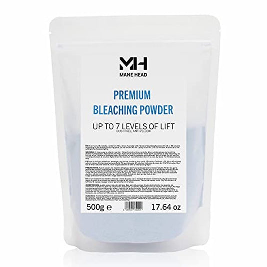 Blue Premium Dust-Free Bleach Powder for Hair ? Anti-Yellow Formula, Up to 7 Levels of Lift, Professional Hair Lightener & Bleach Powder ? 17.64 oz / 500g