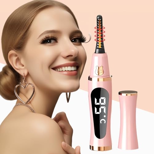 BUV Heated Eyelash Curler, USB Rechargeable Electric Curler with 3 Heat Modes