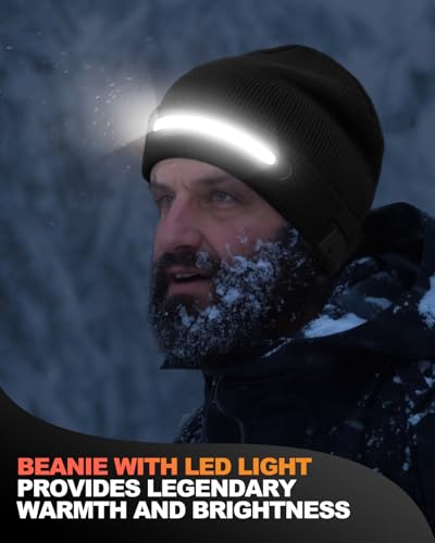 Maraiss Unisex LED Light Beanie - Black, One Size, Gifts for Men Women Dad Valentine Birthday