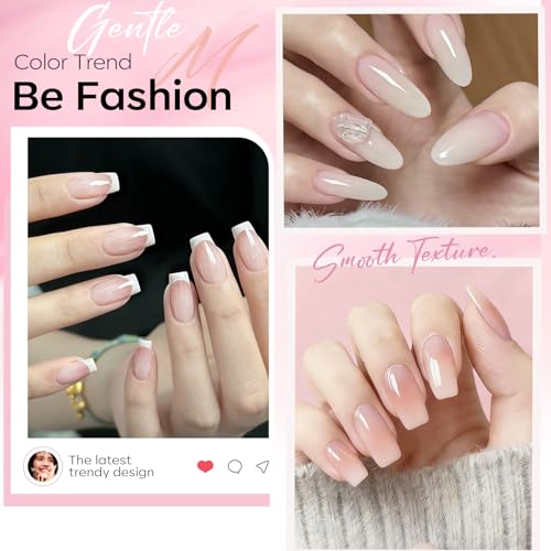 Modelones Jelly Gel Nail Polish Set - Hema Free, 6 Trendy Colors