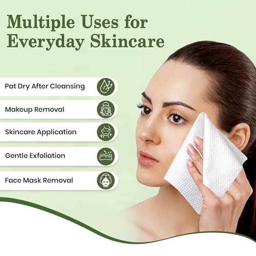 Nature’s Touch Biodegradable Face Towels - Ultra Soft, Vegan, 50 Count, Travel & Skincare