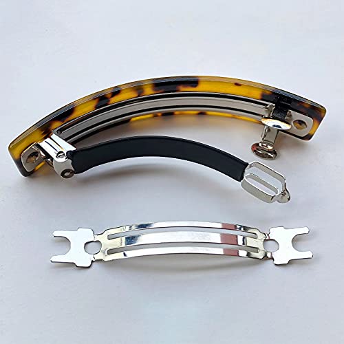 HYFEEL French Barrettes for Women - Classic Tortoise Shell, 3 Pack